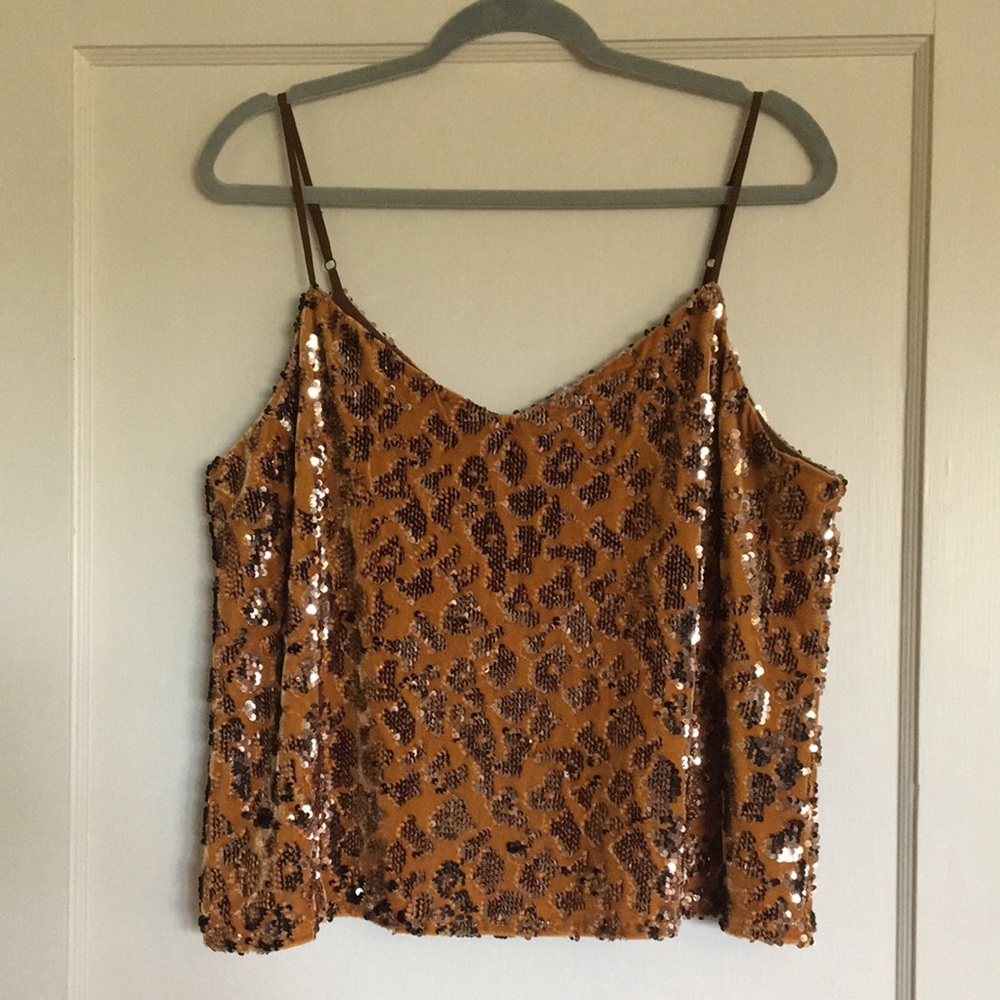 Ro & De Sequined Velvet Cami